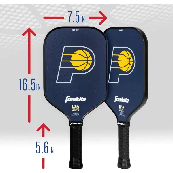 imageFranklin Sports NBA Pickleball Paddle  Official NBA Team Pickleball Paddles  USAP USAPA Approved Premium Quality Pickleball Paddles  Authentic Team Logos  ColorsIndiana Pacers