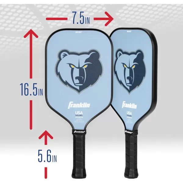 imageFranklin Sports NBA Pickleball Paddle  Official NBA Team Pickleball Paddles  USAP USAPA Approved Premium Quality Pickleball Paddles  Authentic Team Logos  ColorsMemphis Grizzlies