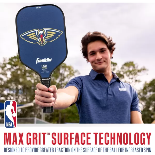 imageFranklin Sports NBA Pickleball Paddle  Official NBA Team Pickleball Paddles  USAP USAPA Approved Premium Quality Pickleball Paddles  Authentic Team Logos  ColorsNew Orleans Pelicans