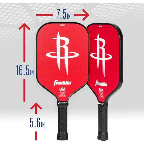 imageFranklin Sports NBA Pickleball Paddle  Official NBA Team Pickleball Paddles  USAP USAPA Approved Premium Quality Pickleball Paddles  Authentic Team Logos  ColorsHouston Rockets