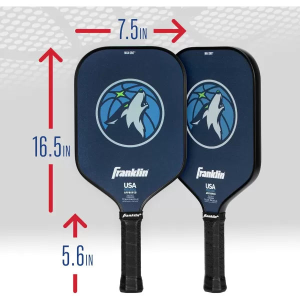 imageFranklin Sports NBA Pickleball Paddle  Official NBA Team Pickleball Paddles  USAP USAPA Approved Premium Quality Pickleball Paddles  Authentic Team Logos  ColorsMinnesota Timberwolves