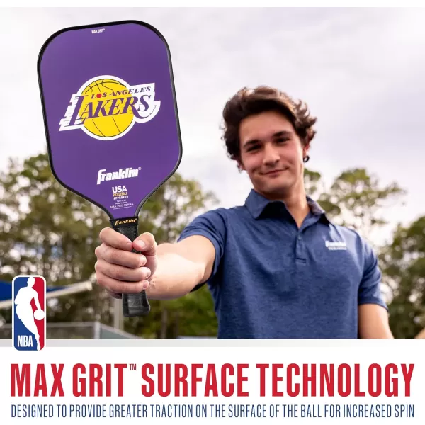 imageFranklin Sports NBA Pickleball Paddle  Official NBA Team Pickleball Paddles  USAP USAPA Approved Premium Quality Pickleball Paddles  Authentic Team Logos  ColorsLos Angeles Lakers