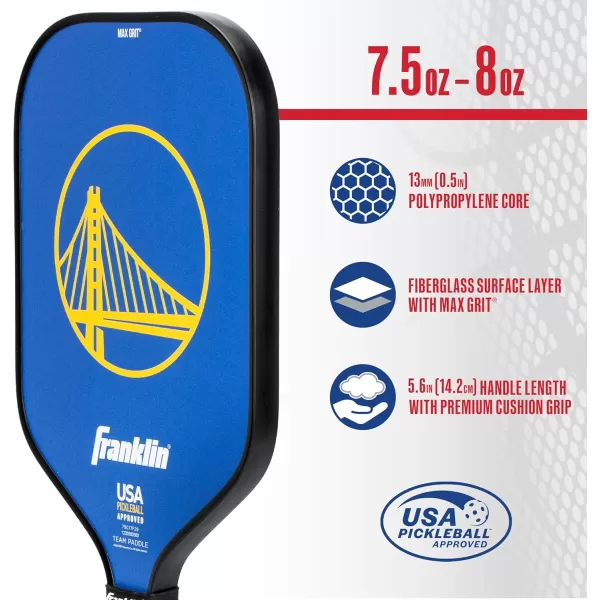 imageFranklin Sports NBA Pickleball Paddle  Official NBA Team Pickleball Paddles  USAP USAPA Approved Premium Quality Pickleball Paddles  Authentic Team Logos  ColorsGolden State Warriors