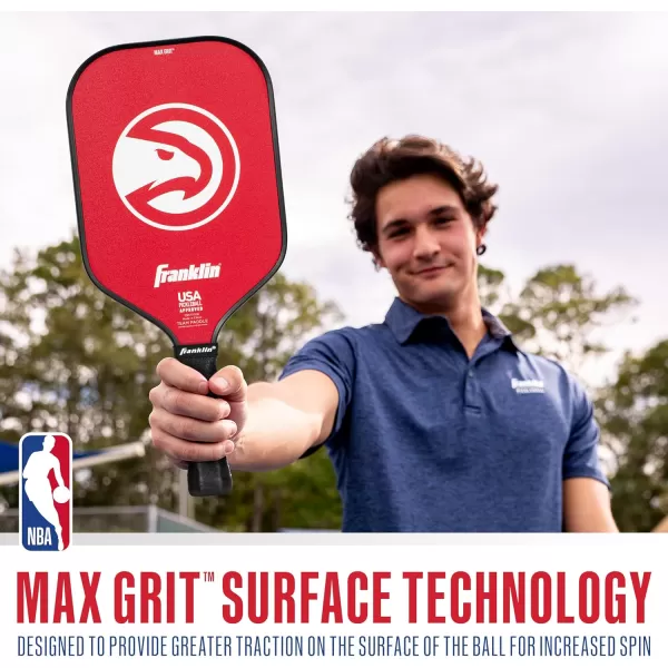 imageFranklin Sports NBA Pickleball Paddle  Official NBA Team Pickleball Paddles  USAP USAPA Approved Premium Quality Pickleball Paddles  Authentic Team Logos  ColorsAtlanta Hawks