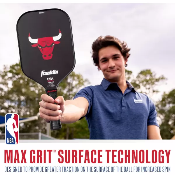 imageFranklin Sports NBA Pickleball Paddle  Official NBA Team Pickleball Paddles  USAP USAPA Approved Premium Quality Pickleball Paddles  Authentic Team Logos  ColorsChicago Bulls