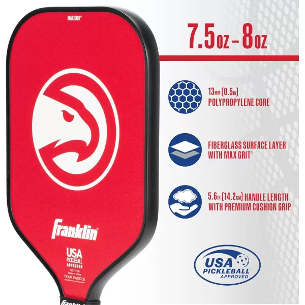 imageFranklin Sports NBA Pickleball Paddle  Official NBA Team Pickleball Paddles  USAP USAPA Approved Premium Quality Pickleball Paddles  Authentic Team Logos  ColorsAtlanta Hawks