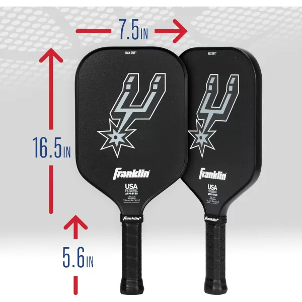 imageFranklin Sports NBA Pickleball Paddle  Official NBA Team Pickleball Paddles  USAP USAPA Approved Premium Quality Pickleball Paddles  Authentic Team Logos  ColorsSan Antonio Spurs