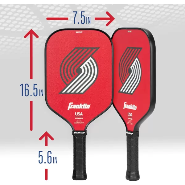 imageFranklin Sports NBA Pickleball Paddle  Official NBA Team Pickleball Paddles  USAP USAPA Approved Premium Quality Pickleball Paddles  Authentic Team Logos  ColorsPortland Trail Blazers