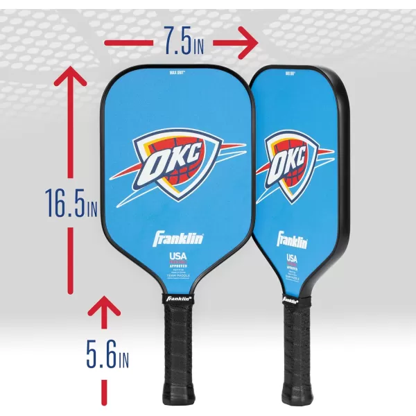 imageFranklin Sports NBA Pickleball Paddle  Official NBA Team Pickleball Paddles  USAP USAPA Approved Premium Quality Pickleball Paddles  Authentic Team Logos  ColorsOklahoma City Thunder