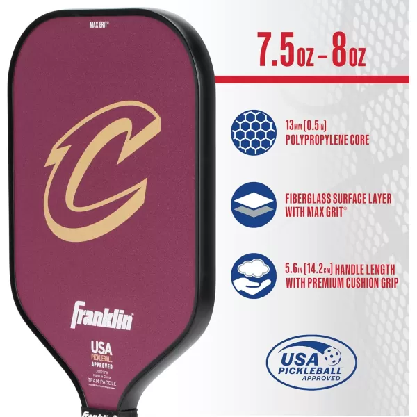 imageFranklin Sports NBA Pickleball Paddle  Official NBA Team Pickleball Paddles  USAP USAPA Approved Premium Quality Pickleball Paddles  Authentic Team Logos  ColorsCleveland Cavaliers