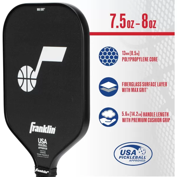 imageFranklin Sports NBA Pickleball Paddle  Official NBA Team Pickleball Paddles  USAP USAPA Approved Premium Quality Pickleball Paddles  Authentic Team Logos  ColorsUtah Jazz
