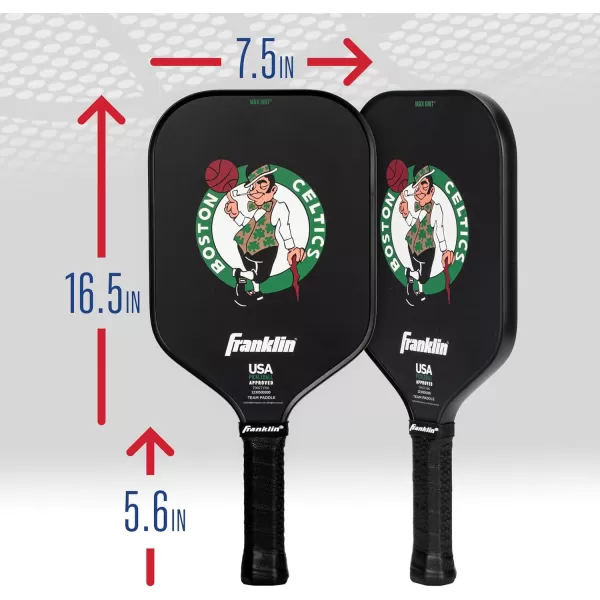 imageFranklin Sports NBA Pickleball Paddle  Official NBA Team Pickleball Paddles  USAP USAPA Approved Premium Quality Pickleball Paddles  Authentic Team Logos  ColorsBoston Celtics