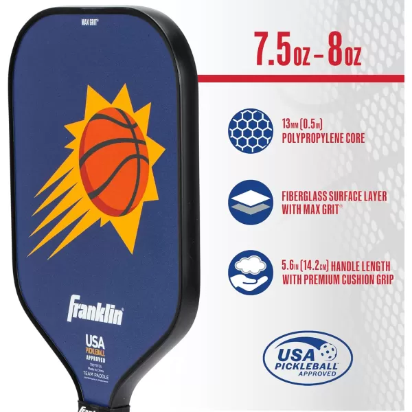 imageFranklin Sports NBA Pickleball Paddle  Official NBA Team Pickleball Paddles  USAP USAPA Approved Premium Quality Pickleball Paddles  Authentic Team Logos  ColorsPhoenix Suns