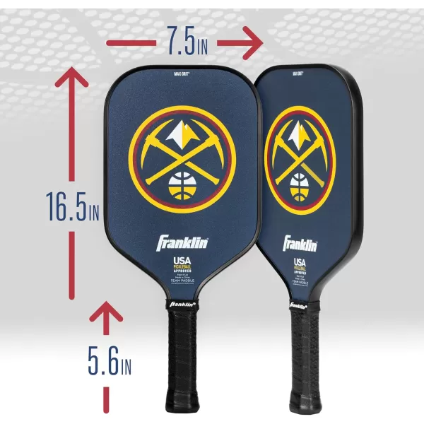 imageFranklin Sports NBA Pickleball Paddle  Official NBA Team Pickleball Paddles  USAP USAPA Approved Premium Quality Pickleball Paddles  Authentic Team Logos  ColorsDenver Nuggets
