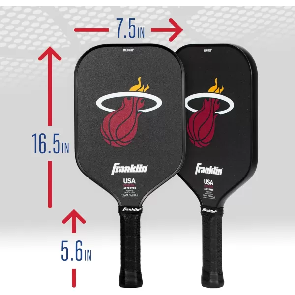 imageFranklin Sports NBA Pickleball Paddle  Official NBA Team Pickleball Paddles  USAP USAPA Approved Premium Quality Pickleball Paddles  Authentic Team Logos  ColorsMiami Heat
