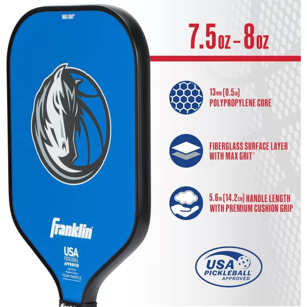 imageFranklin Sports NBA Pickleball Paddle  Official NBA Team Pickleball Paddles  USAP USAPA Approved Premium Quality Pickleball Paddles  Authentic Team Logos  ColorsDallas Mavericks