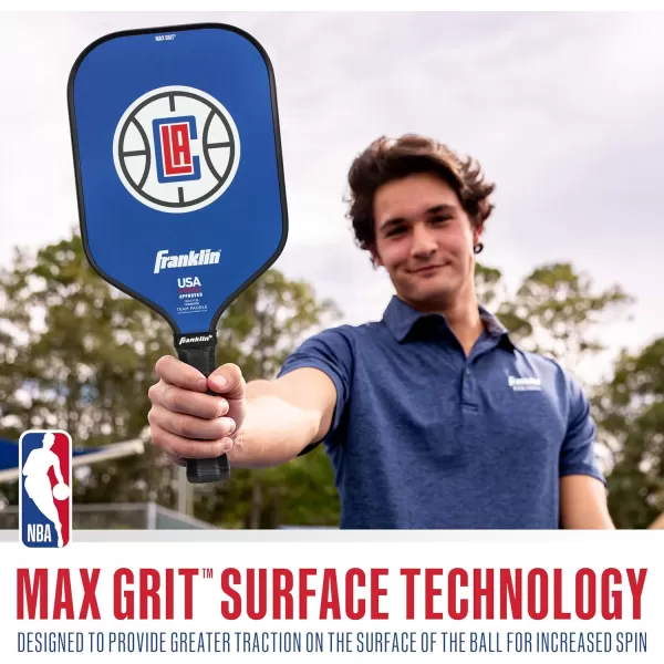 imageFranklin Sports NBA Pickleball Paddle  Official NBA Team Pickleball Paddles  USAP USAPA Approved Premium Quality Pickleball Paddles  Authentic Team Logos  ColorsLos Angeles Clippers