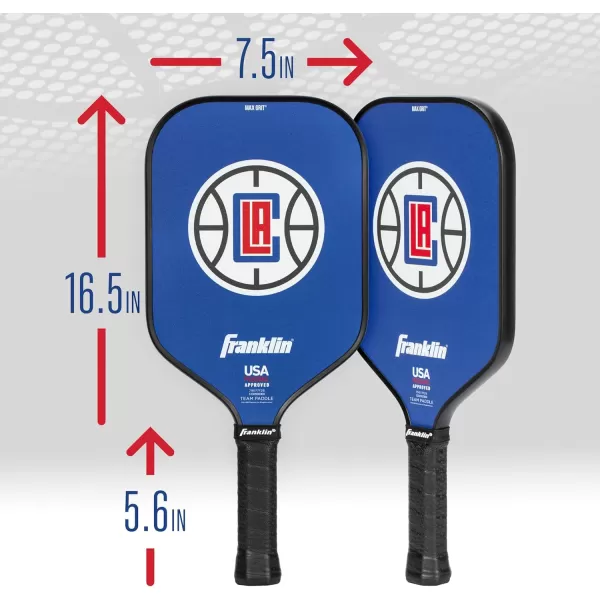 imageFranklin Sports NBA Pickleball Paddle  Official NBA Team Pickleball Paddles  USAP USAPA Approved Premium Quality Pickleball Paddles  Authentic Team Logos  ColorsLos Angeles Clippers