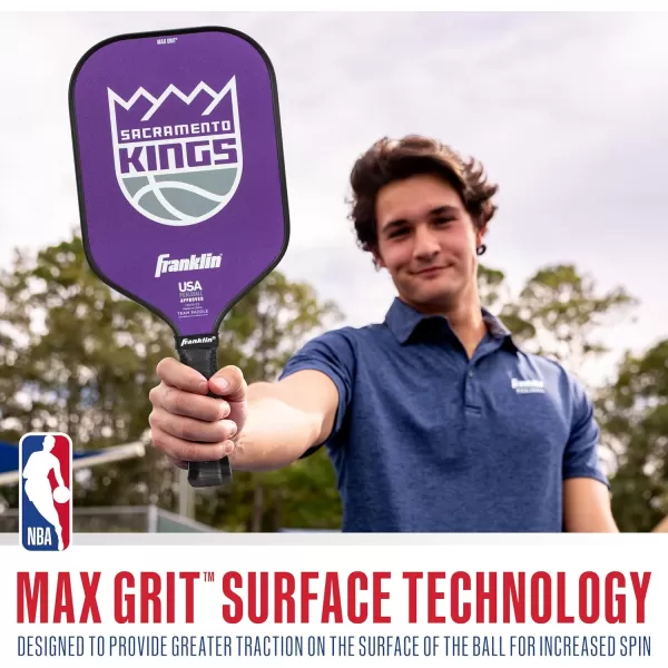 imageFranklin Sports NBA Pickleball Paddle  Official NBA Team Pickleball Paddles  USAP USAPA Approved Premium Quality Pickleball Paddles  Authentic Team Logos  ColorsSacramento Kings