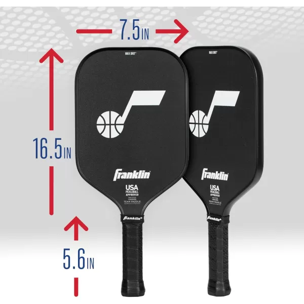 imageFranklin Sports NBA Pickleball Paddle  Official NBA Team Pickleball Paddles  USAP USAPA Approved Premium Quality Pickleball Paddles  Authentic Team Logos  ColorsUtah Jazz