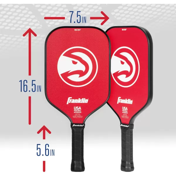 imageFranklin Sports NBA Pickleball Paddle  Official NBA Team Pickleball Paddles  USAP USAPA Approved Premium Quality Pickleball Paddles  Authentic Team Logos  ColorsAtlanta Hawks