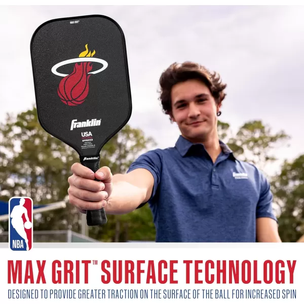 imageFranklin Sports NBA Pickleball Paddle  Official NBA Team Pickleball Paddles  USAP USAPA Approved Premium Quality Pickleball Paddles  Authentic Team Logos  ColorsMiami Heat