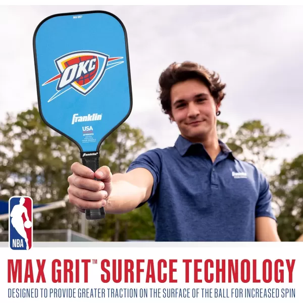 imageFranklin Sports NBA Pickleball Paddle  Official NBA Team Pickleball Paddles  USAP USAPA Approved Premium Quality Pickleball Paddles  Authentic Team Logos  ColorsOklahoma City Thunder
