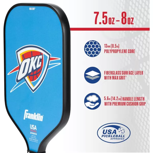 imageFranklin Sports NBA Pickleball Paddle  Official NBA Team Pickleball Paddles  USAP USAPA Approved Premium Quality Pickleball Paddles  Authentic Team Logos  ColorsOklahoma City Thunder