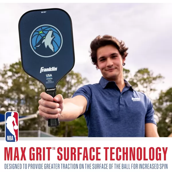 imageFranklin Sports NBA Pickleball Paddle  Official NBA Team Pickleball Paddles  USAP USAPA Approved Premium Quality Pickleball Paddles  Authentic Team Logos  ColorsMinnesota Timberwolves