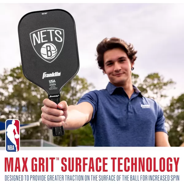 imageFranklin Sports NBA Pickleball Paddle  Official NBA Team Pickleball Paddles  USAP USAPA Approved Premium Quality Pickleball Paddles  Authentic Team Logos  ColorsBrooklyn Nets