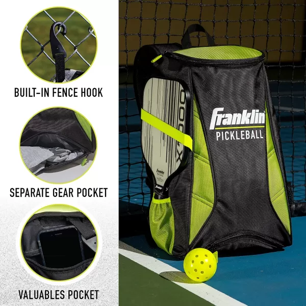 imageFranklin Sports Pickleball Bags  Premium Pickleball Backpack for Men  Women  Pickleball Bag for Accessories  Gear  Pickleball Sport Equipment Bag  Black