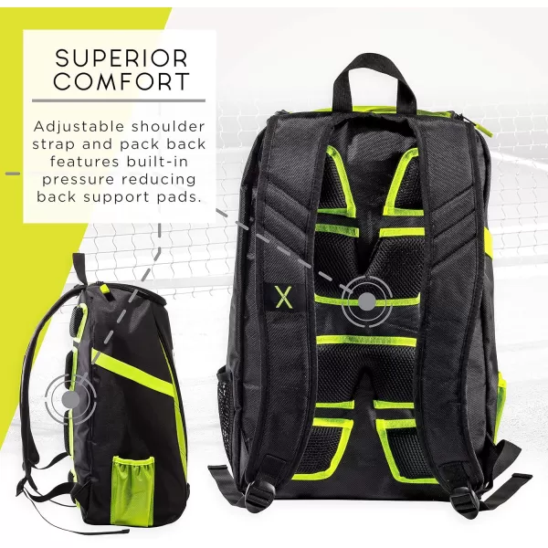imageFranklin Sports Pickleball Bags  Premium Pickleball Backpack for Men  Women  Pickleball Bag for Accessories  Gear  Pickleball Sport Equipment Bag  Black