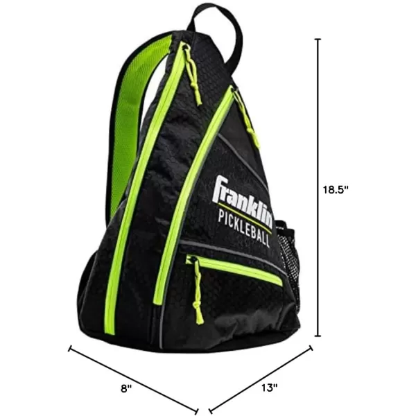 imageFranklin Sports Sling Bag Backpack for Pickleball Gear  Equipment  Holds Paddles Balls  Accessories  Official US Open Bag for Men  WomenBlackGreen