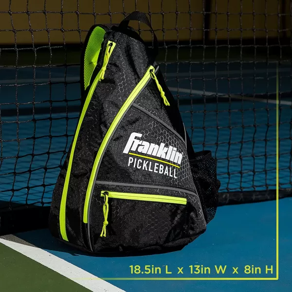 imageFranklin Sports Sling Bag Backpack for Pickleball Gear  Equipment  Holds Paddles Balls  Accessories  Official US Open Bag for Men  WomenBlackGreen