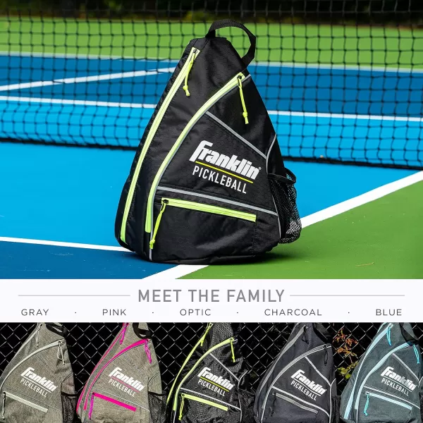imageFranklin Sports Sling Bag Backpack for Pickleball Gear  Equipment  Holds Paddles Balls  Accessories  Official US Open Bag for Men  WomenBlackGreen