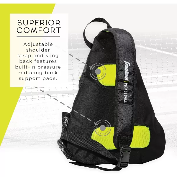 imageFranklin Sports Sling Bag Backpack for Pickleball Gear  Equipment  Holds Paddles Balls  Accessories  Official US Open Bag for Men  WomenBlackGreen