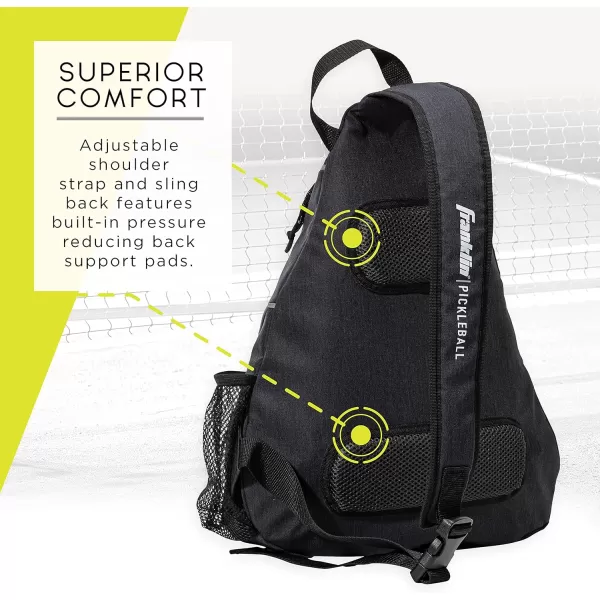 imageFranklin Sports Sling Bag Backpack for Pickleball Gear  Equipment  Holds Paddles Balls  Accessories  Official US Open Bag for Men  WomenCharcoal Gray