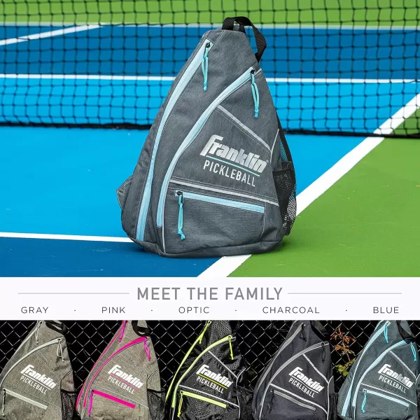 imageFranklin Sports Sling Bag Backpack for Pickleball Gear  Equipment  Holds Paddles Balls  Accessories  Official US Open Bag for Men  WomenGrayBlue