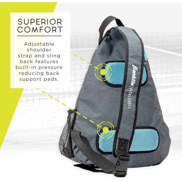 imageFranklin Sports Sling Bag Backpack for Pickleball Gear  Equipment  Holds Paddles Balls  Accessories  Official US Open Bag for Men  WomenGrayBlue