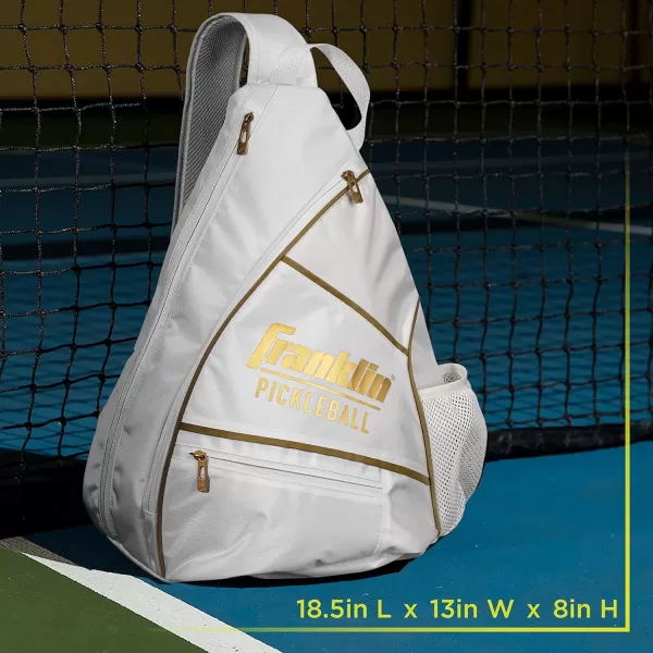 imageFranklin Sports Sling Bag Backpack for Pickleball Gear  Equipment  Holds Paddles Balls  Accessories  Official US Open Bag for Men  WomenWhiteGold