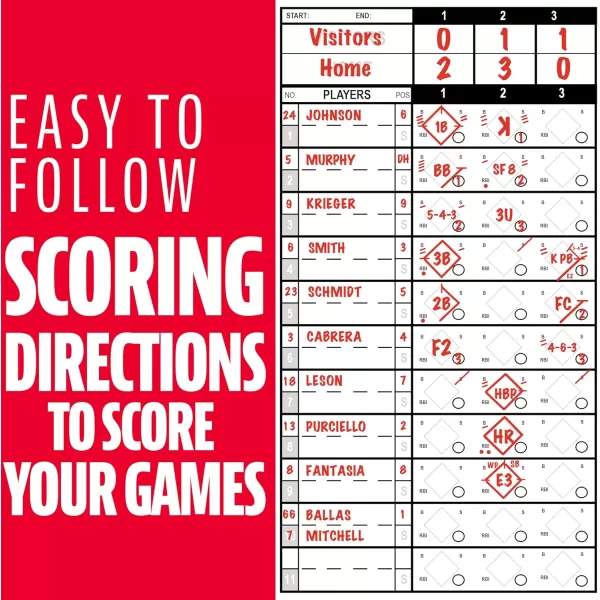 imageMLB Baseball  Softball Scorebook  Score Keeping Book for Stats Coaching Official Scorekeeper 25 Game