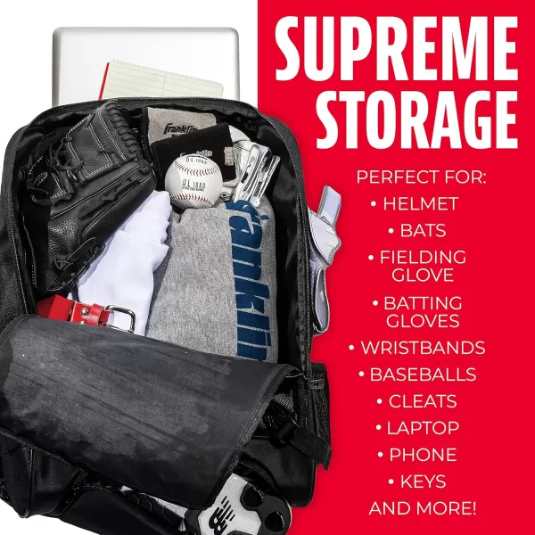 imageMLB Traveler Plus Baseball Backpack  Baseball Bag or Softball Backpack  Stores Batting Glove Helmet Cleats and More