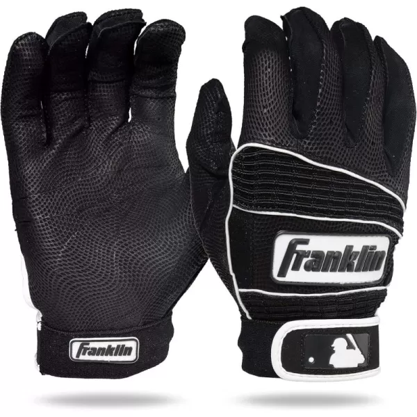 imageFranklin Sports MLB Batting Gloves  Neo Classic II Adult Batting Gloves Pair  Baseball  Softball Batting GlovesBlackBlack