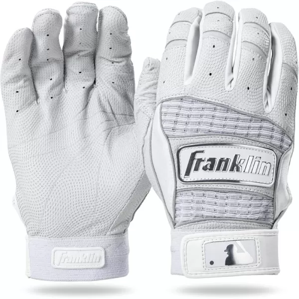 imageFranklin Sports MLB Batting Gloves  Neo Classic II Adult Batting Gloves Pair  Baseball  Softball Batting GlovesPearlWhite Chrome