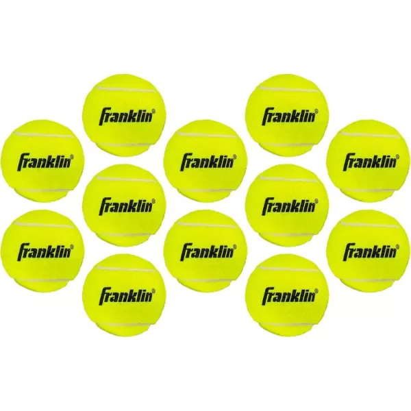 imageFranklin Sports Pressureless Tennis Balls  Official Size Low Pressure Tennis Balls  Great for Training  Practice  Low Bounce Tennis Balls  All Court Surface Tennis Balls  Carry Bag Included12 Balls