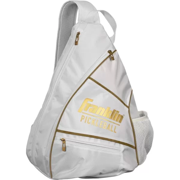 imageFranklin Sports Sling Bag Backpack for Pickleball Gear  Equipment  Holds Paddles Balls  Accessories  Official US Open Bag for Men  WomenWhiteGold