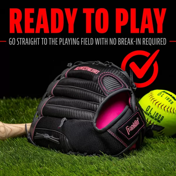 Franklin Sports Fastpitch Pro Series Softball Gloves  Right or Left Hand Throw  Adult and Youth Sizes  11in 115in 12in 125in and 13in Size MittsPink