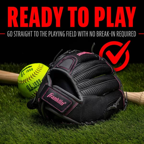 Franklin Sports Fastpitch Pro Series Softball Gloves  Right or Left Hand Throw  Adult and Youth Sizes  11in 115in 12in 125in and 13in Size MittsPink