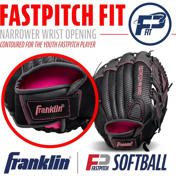 Franklin Sports Fastpitch Pro Series Softball Gloves  Right or Left Hand Throw  Adult and Youth Sizes  11in 115in 12in 125in and 13in Size MittsPink