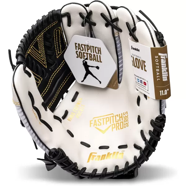 Franklin Sports Fastpitch Pro Series Softball Gloves  Right or Left Hand Throw  Adult and Youth Sizes  11in 115in 12in 125in and 13in Size MittsWhiteGold